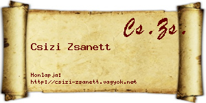 Csizi Zsanett névjegykártya